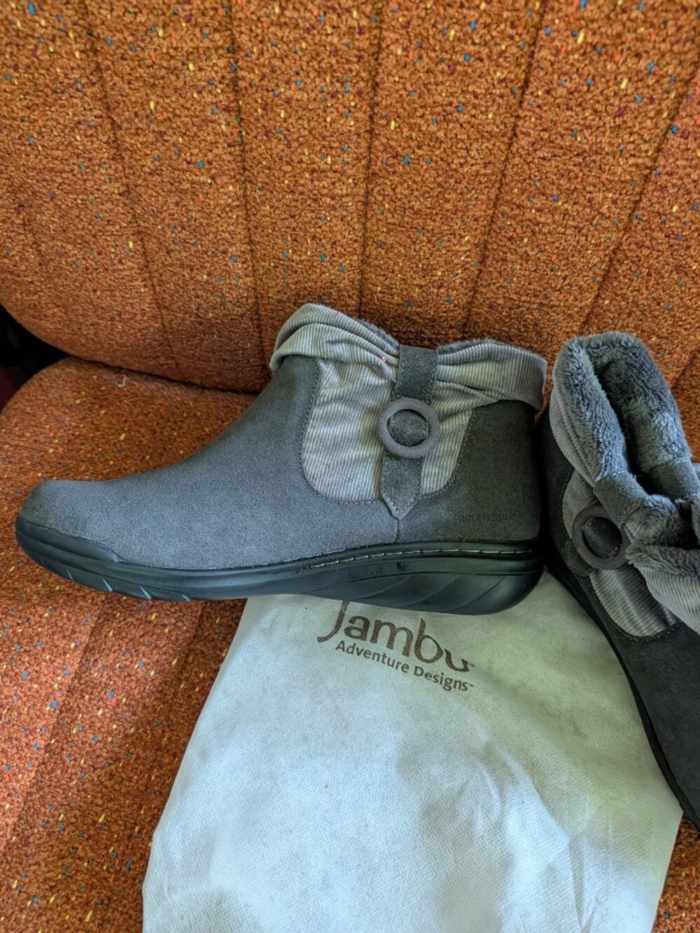 New Jambu Women's Hickory Water Resistant Ankle Boots Gray 9.5 M